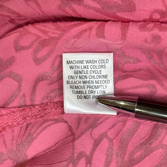 Studio Works Womens Pink Floral Burnout Button Up Blouse 3/4 Sleeve Top Size 2X - Picture 13 of 13